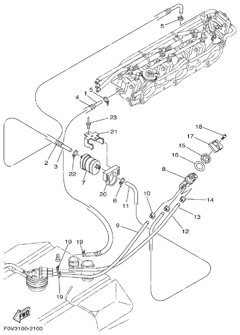 Yamaha A1 FUEL parts diagram